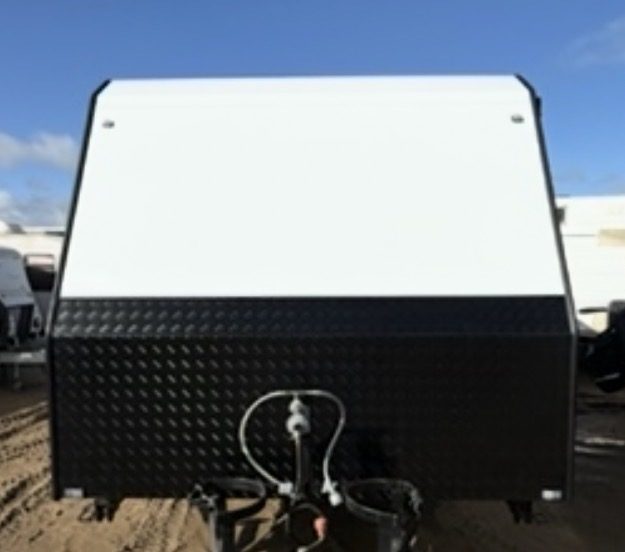 Completed caravan rebuild — repaired and back on the road