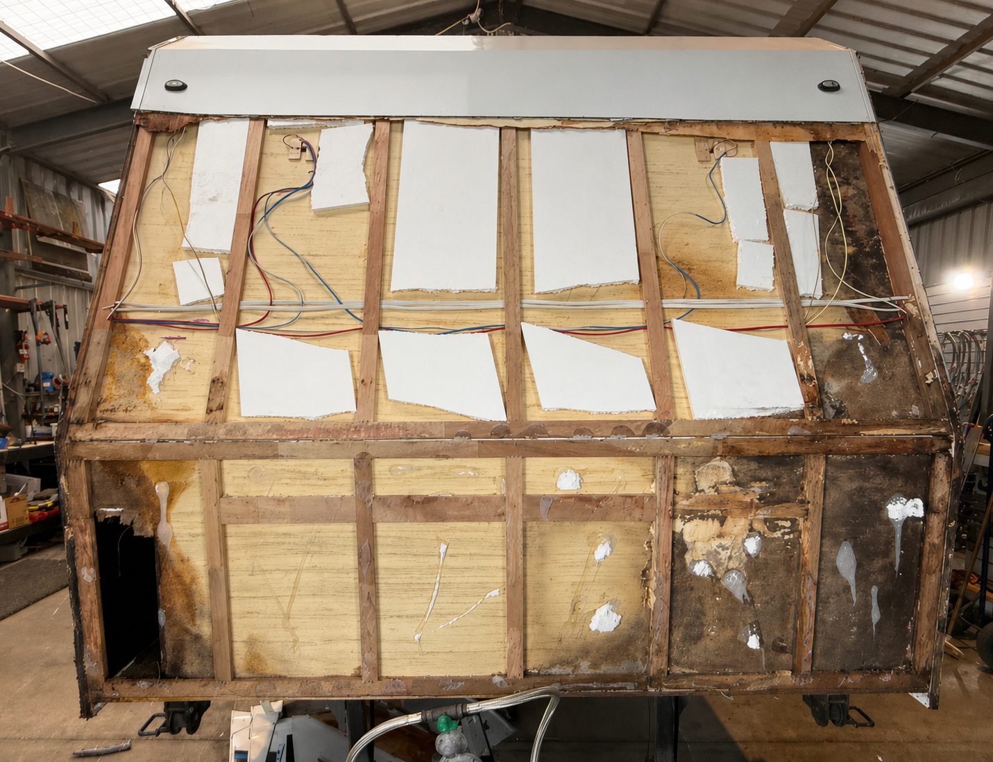 Caravan rebuild in the MBCC workshop